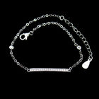 Elegant Bar Shape Sterling Silver Bracelets / 925 Silver Cubic Zirconia Bangle Bracelet