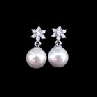 925 Sterling Silver Pearl Girls Piercing Earrings Studs / Women Earring Jewelry