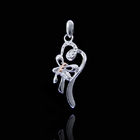 Pretty Silver Butterfly Pendant Plated Rhodium Insect Side Face Jewelers